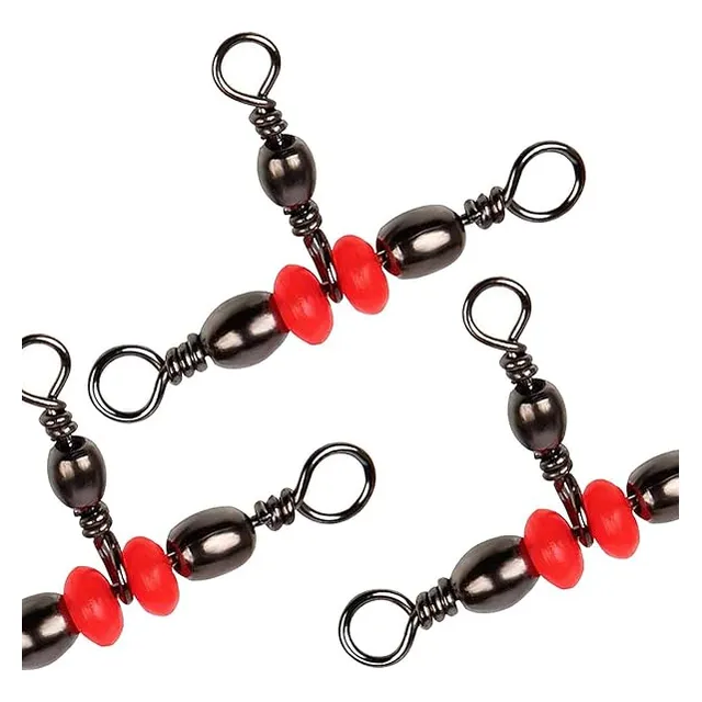 Aparejos De Pesca Rojo Giratorios Triple Linea 4pcs 2*4
