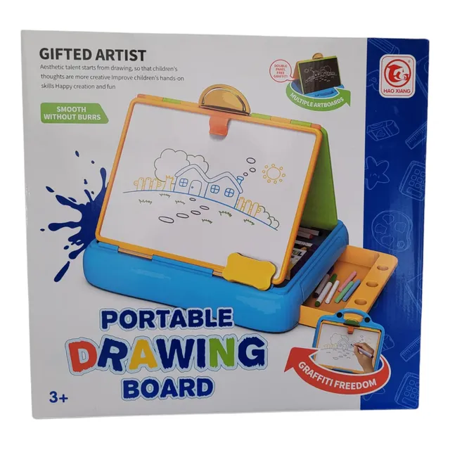 Tablero De Dibujo 2 En 1 Maletin Y Pizarra + Marcadores Tiza