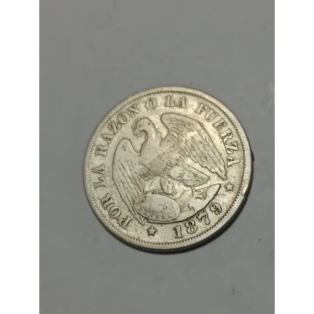 Mnedas Chile20 Centavo Pla.ta 1879