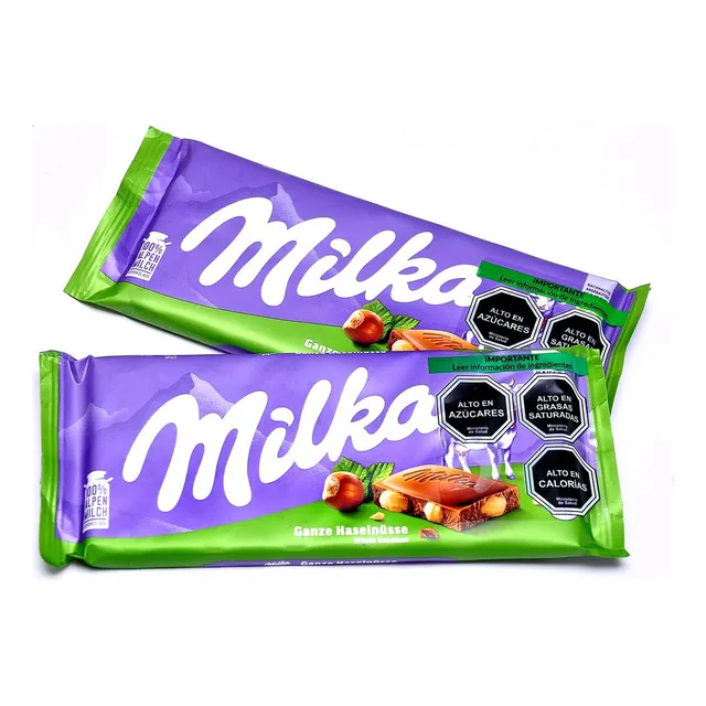 Chocolate Milka 2 Unidades Con Avellanas Enteras 100g