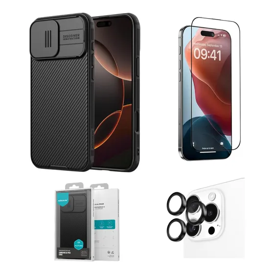 Case Nillkin Para iPhone 16 Pro Max + Mica Pantalla Y Cámara