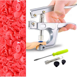 Alicate De Aplicar Botão Tic Tac 100 Botões Vermelho 15mm Alicate De Aplicar Botão Tic Tac 100 Botões Vermelho 15mm