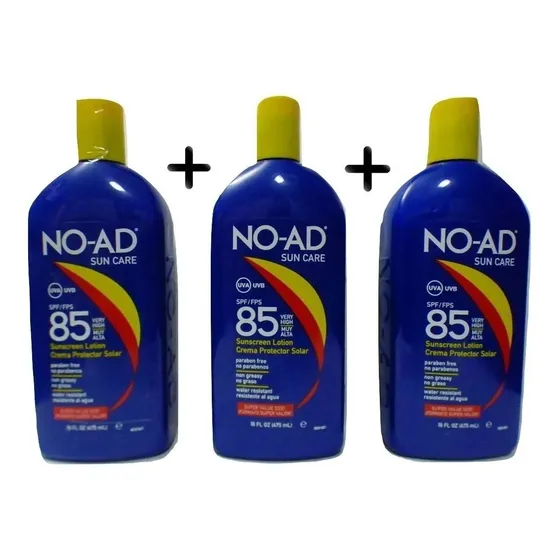 3  Bloqueador Protector Solar Americano No-ad 85 Spf