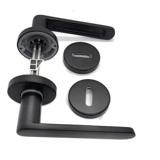 Manija Arezzo Doble Aluminio Negro Mate Puerta Nova Negro