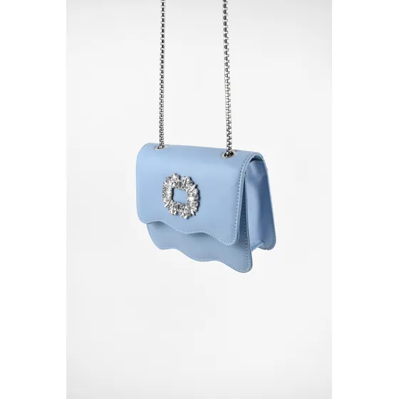 Cartera Minibag Con Detalle Frontal Car087 Milokita Azul Claro