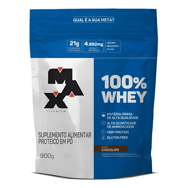 100% Whey Refil 900g Max Titanium - Atacado - Envio Já!!
