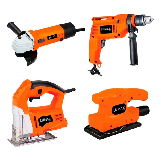Combo Herramientas Taladro Amoladora Lijadora Caladora Lumax