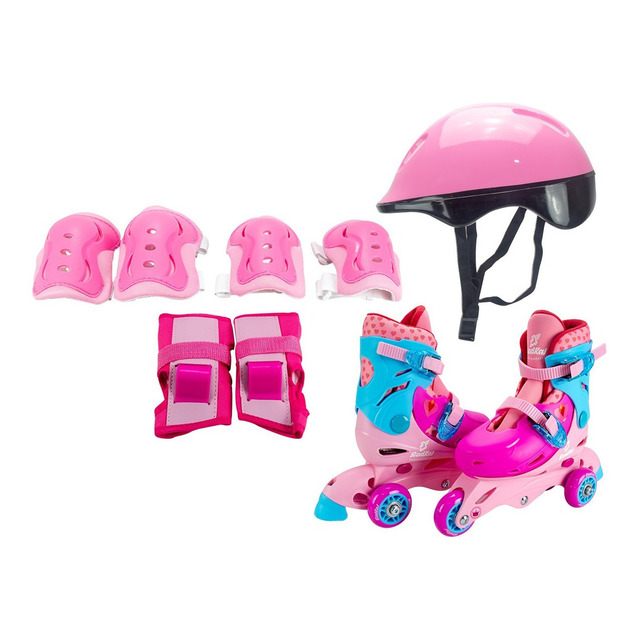 Roller Patins Infantil Tri-line E In-line+ Kit Proteção Roller Patins Infantil Tri-line E In-line+ Kit Proteção