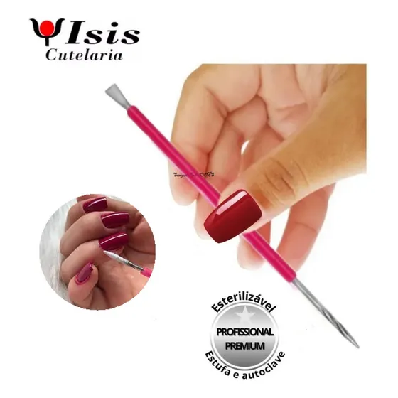 Bastão Misto Palito E Espátula Isis Cutelaria Inox Rosa