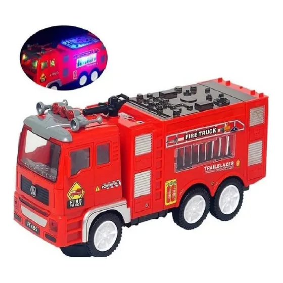 Camión Bombero Juguete Con Sonido Luces 4d Y Movimiento