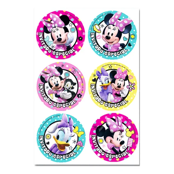 Mimi Minnie Mouse Rosa Fiesta Distintivos Stickers Min0m1