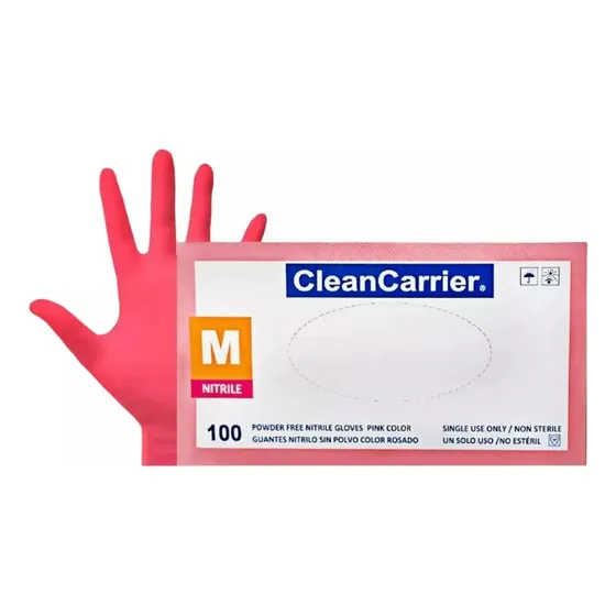 Guantes De Nitrilo Rosados (caja De 100 Unid.)