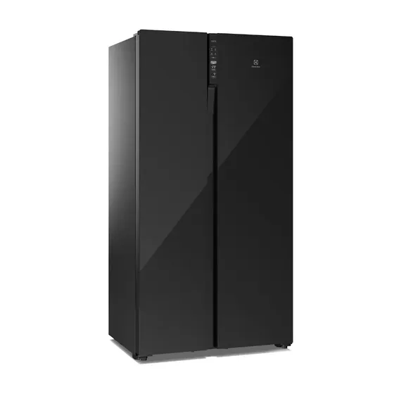 Geladeira Electrolux Frost Free Inverter 526L Efficient com AutoSense Side by Side Vidro Preto (ES5GB)