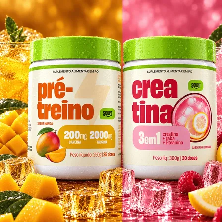 Creatina 300g 3 Em 1 + Pré Treino 250g - Soufit Manga