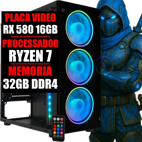 Pc Gamer Ryzen 7 / Placa Video 16gb / 32gb Ddr4 / Ssd 480gb