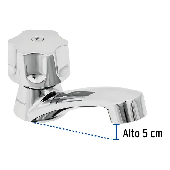Llave P/lavabo, Abs, Maneral Hexagonal, Basic, Foset 49309 Color Plateado