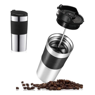 Termo Prensa Francesa Portátil 450ml Inoxidable Café Y Té Termo Prensa Francesa Portátil 450ml Inoxidable Café Y Té