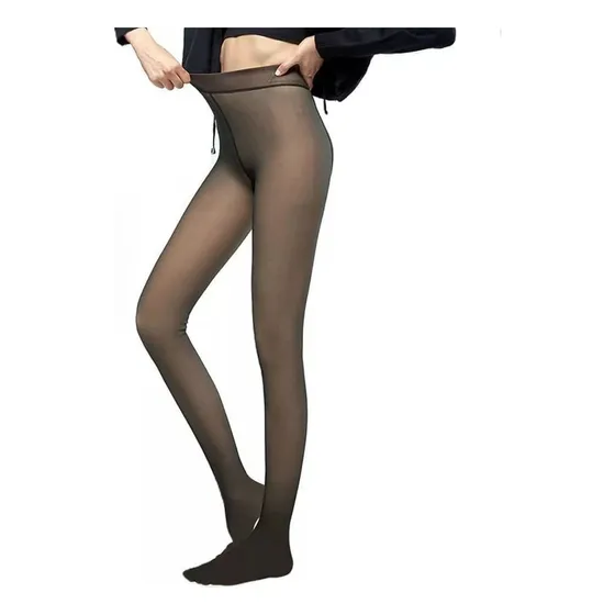 Medias Leggins Termicas Afelpadas Mujer Traslúcida Invierno