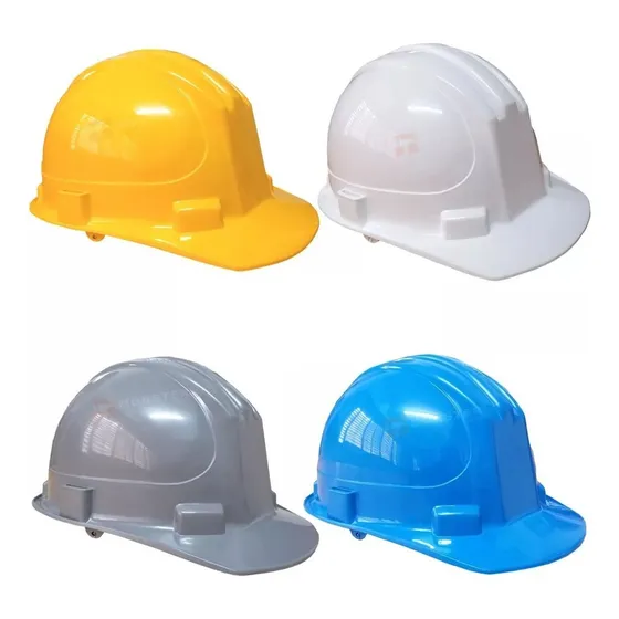 Casco Seguridad Obra Construcción Trabajo Con Arnes Fravida Color Gris