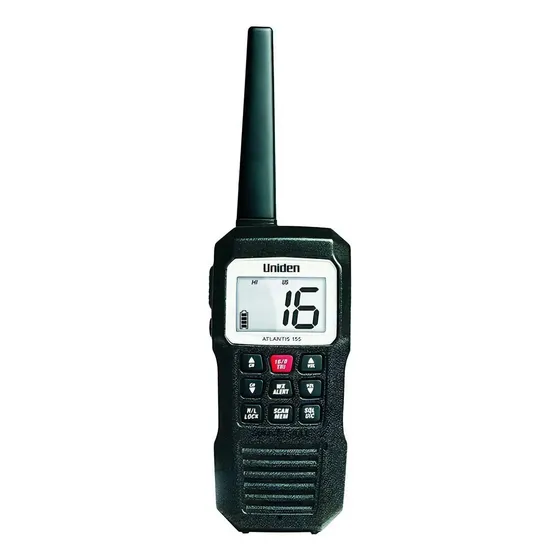 Radio VHF Portátil Uniden Atlantis 15\u002F5 Alcance 5 km Negro Náutico | Cuotas sin interés