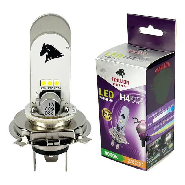 Lampada Farol Led Moto Efeito Xenon 8000k Cg Titan 150 E 160
