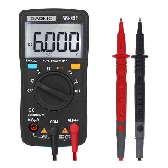 Multimetro Display Digital Gadnic Mt-980 Continuidad Luz
