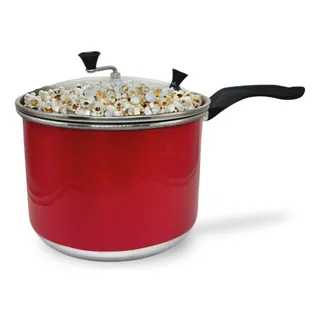 Panela Pipoca Pipoqueira N°20 Preto Liso Com Tampa De Vidro Panela Pipoca Pipoqueira N°20 Preto Liso Com Tampa De Vidro