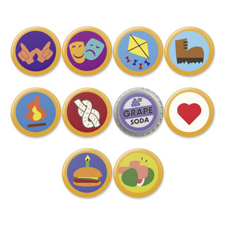 10 Botones Para Disfraz De Russell, Up, Boy Scout 3.2 Cm 10 Botones Para Disfraz De Russell, Up, Boy Scout 3.2 Cm