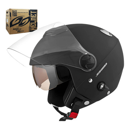 Capacete Aberto New Atomic Solid Preto Fosco Protork Capacete Aberto New Atomic Solid Preto Fosco Protork