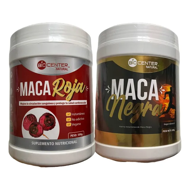 Duo Maca Roja Y Negra 1 Kilo(2 Frascos De 500 Grs)