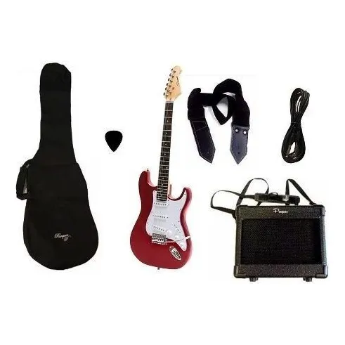 Combo Guitarra Electrica Strato Roja Parquer Amplificador 5w