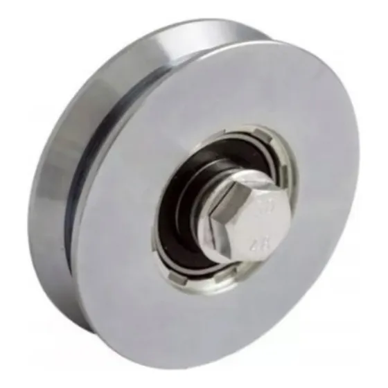 Rueda Para Porton En V Con Buje Y Tornillo 70mm K37
