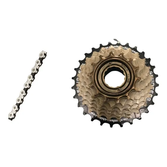 Set Piñon 7v Rosca + Cadena 7v Compatible - Oscar Bikes
