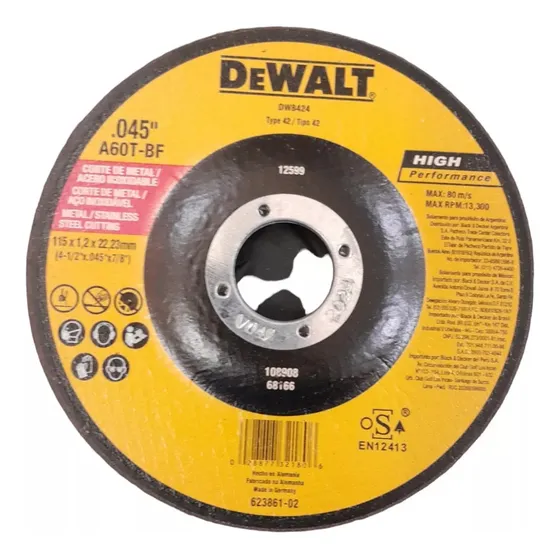 Disco Corte Ultradelgado 4-1/2 Dewalt