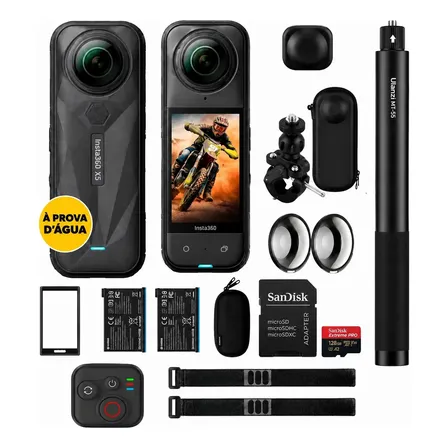 Insta360 X5 8k Kit Completo Original  2 Baterias  + Controle Preto