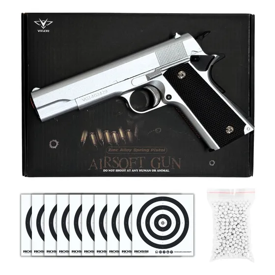 Pistola Pressão 1911 6mm Spring Full Metal Rossi Original 