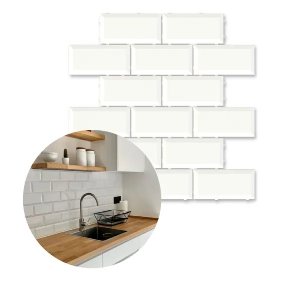 Azulejos Venetile Subway Biselado Cocina Baño Pared X M2