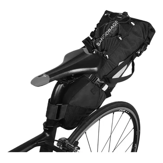 Bolsa De Selim Grande Cicloturismo Viagem Prova D Água Preta
