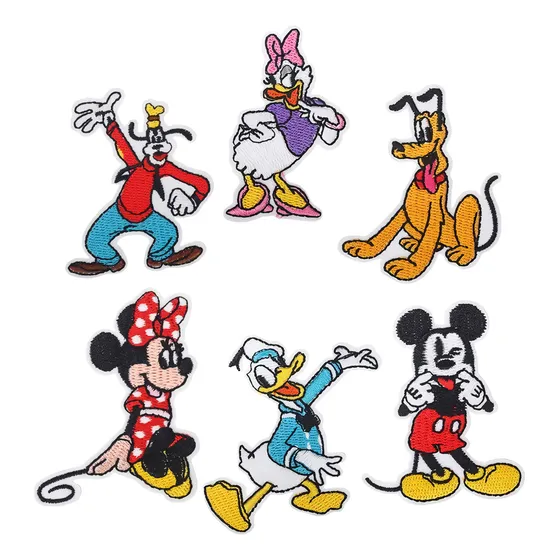 Mickey Mouse / Set 6 Parches Bordados Para Ropa De Mickey