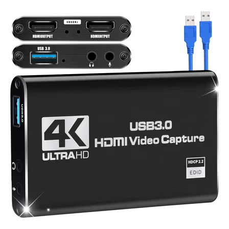 Placa De Captura Vídeo Externa Gamer Hdmi 4k 60fps Usb 3.0