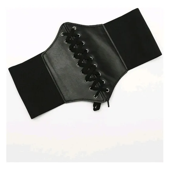 Cinturón Tipo Corset De Cuero Trenzado 