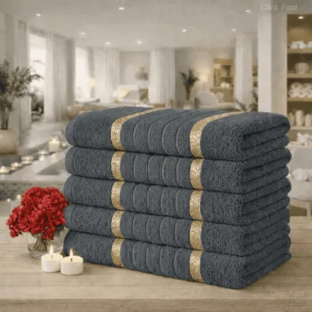 Jogo 5 Toalha Banho 100% Algodão Alta Absorção Duravel Macia