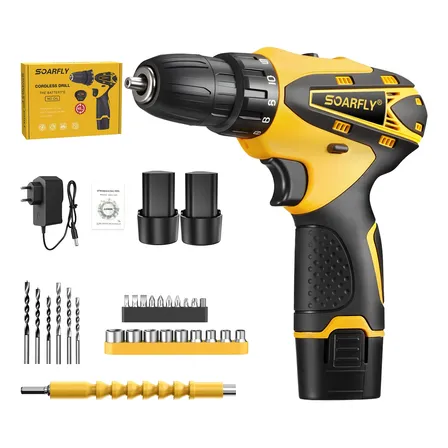 Parafusadeira E Furadeira Cor 2 Baterias Sem Fio 18v Soarfly Amarelo 18v 50hz/60hz