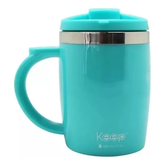 Mug Termico Keep Taza Café Té Desayuno Termo 400ml Colores Color Verde