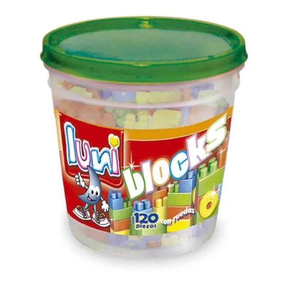 Balde Luni Blocks 120 Piezas Ruedas Ladrillos 8102 - Rex
