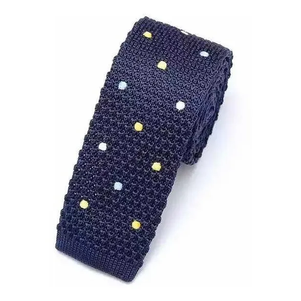 Corbata Con Diseño De Hilo - Tejida Estilo Moda Vintage