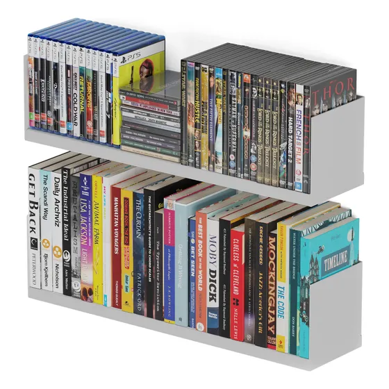 Estante Flotante Forma U Estanteria Metal Para Pared Dvd 2