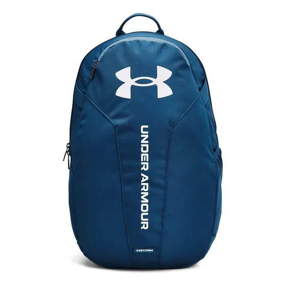 Mochila Unissex Under Armour Hustle Lite Cor Azul Desenho do tecido Liso com UA Logo e nome da marca