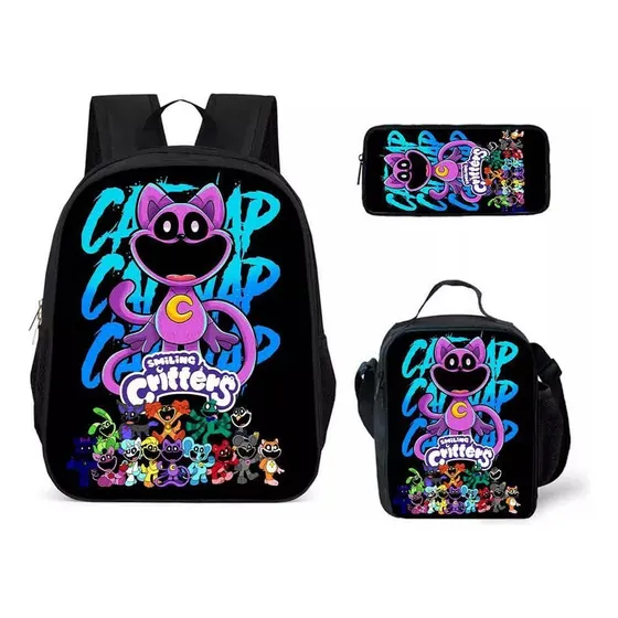 2024 A Set De Mochilas Escolares Smiling Critters, De Tres Piezas