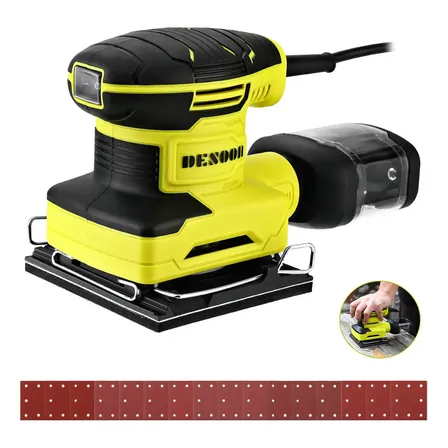 Lixadeira Orbital Elétrica 300w Profissional Para Madeira E Metal Com De 16 Lixas 127v Verde-claro 60hz